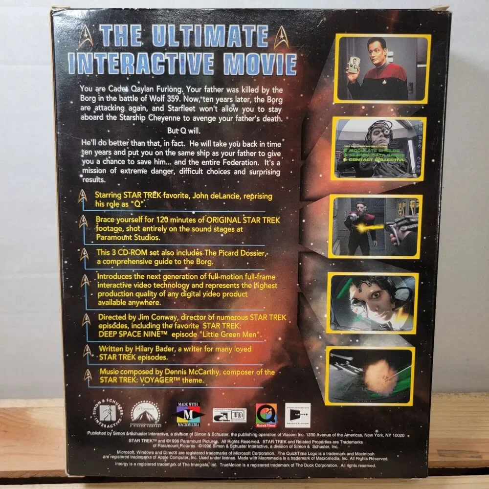 VINTAGE Star Trek Borg 1996 Interactive Movie w/ Box (no Manual)